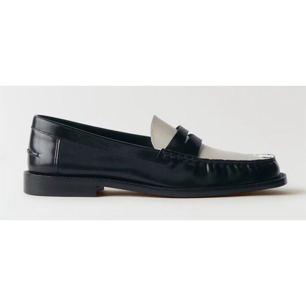 MANGO Women's Two-Tone Suede Penny Loafers NWT Size Euro 36 - Picture 5 of 13